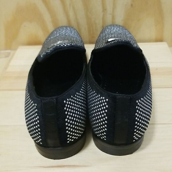 Men\'s Stacy Adams Swagger Studded Black/Silver Slip On Dress Shoes size 14 main image 5
